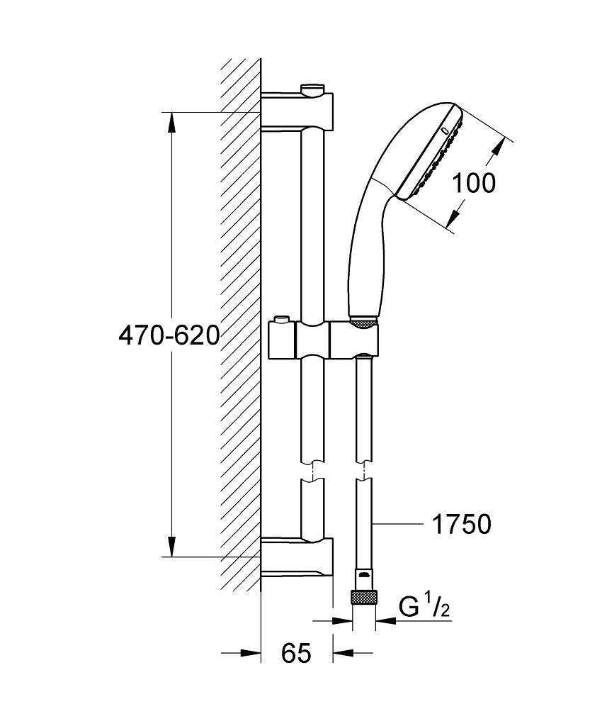 EAN 4005176927874 - GROHE Vitalio Start 100 sistema de ducha Cromo imagen 2