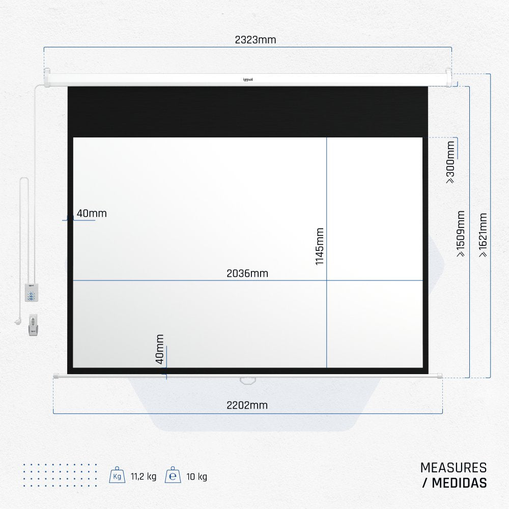 EAN 8435364308882 - iggual PSIPS203 pantalla de proyección 2,34 m (92") 16:9 imagen 2