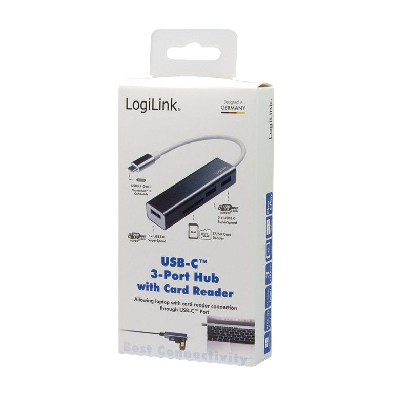 Logilink Ua0305 Hub De Interfaz Usb 3.2 Gen 1 (3.1 Gen 1) Type-C 5000 Mbit/S Aluminio