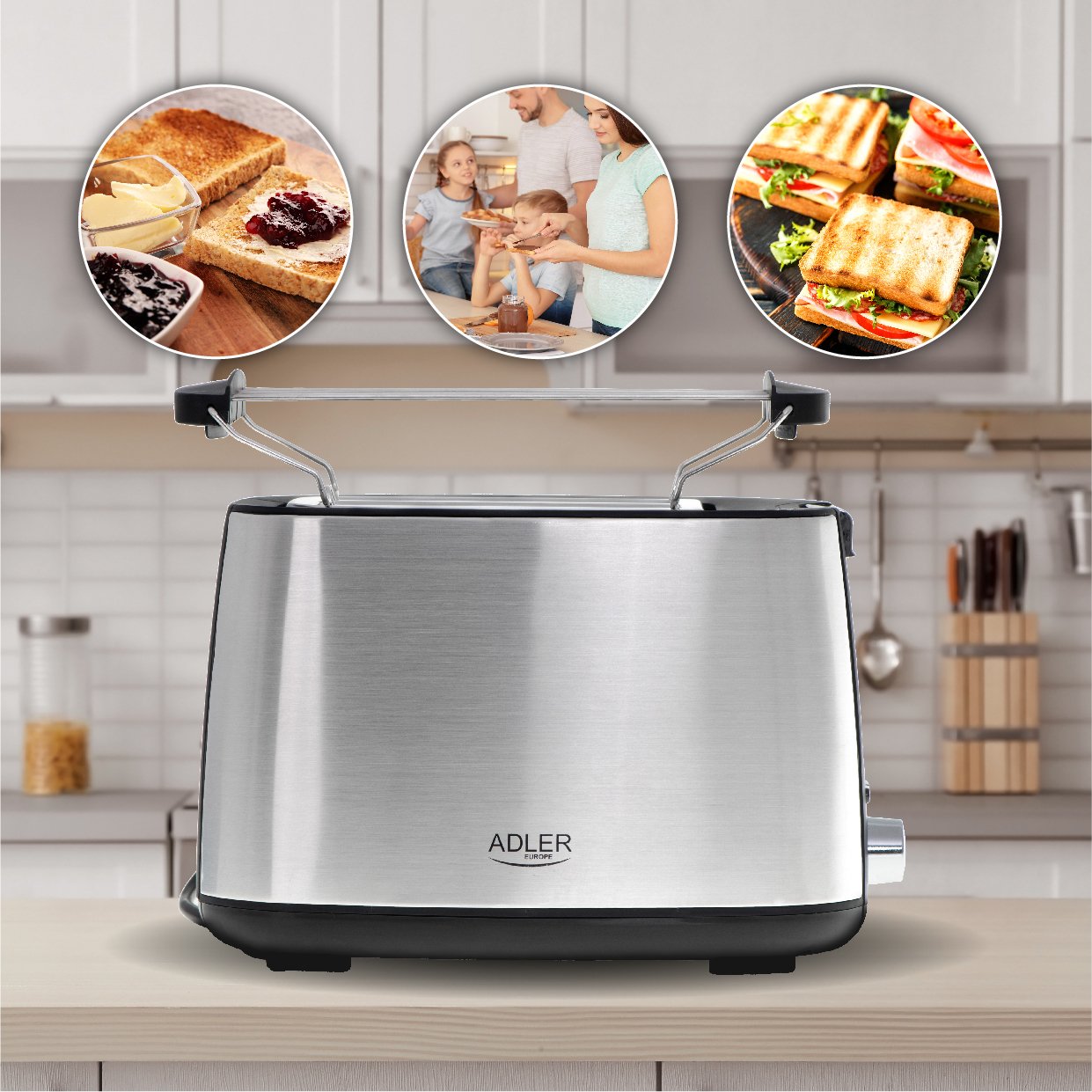 EAN 5903887802154 - Adler AD 3214 tostadora 7 2 rebanada(s) 900 W Plata imagen 4