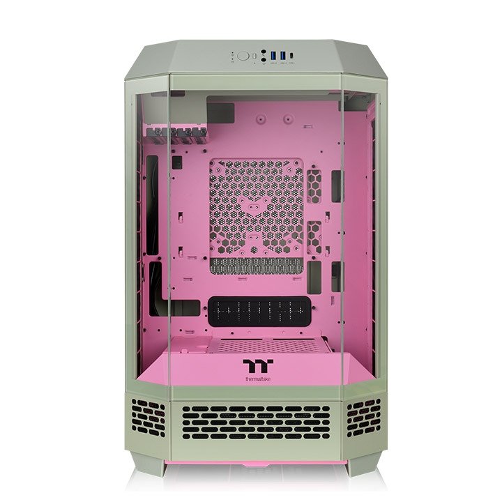 Caja Pc Thermaltake The Tower 300 Verde Claro/Rosa, Vidrio Templado Ca-1y4-00sjwn-00