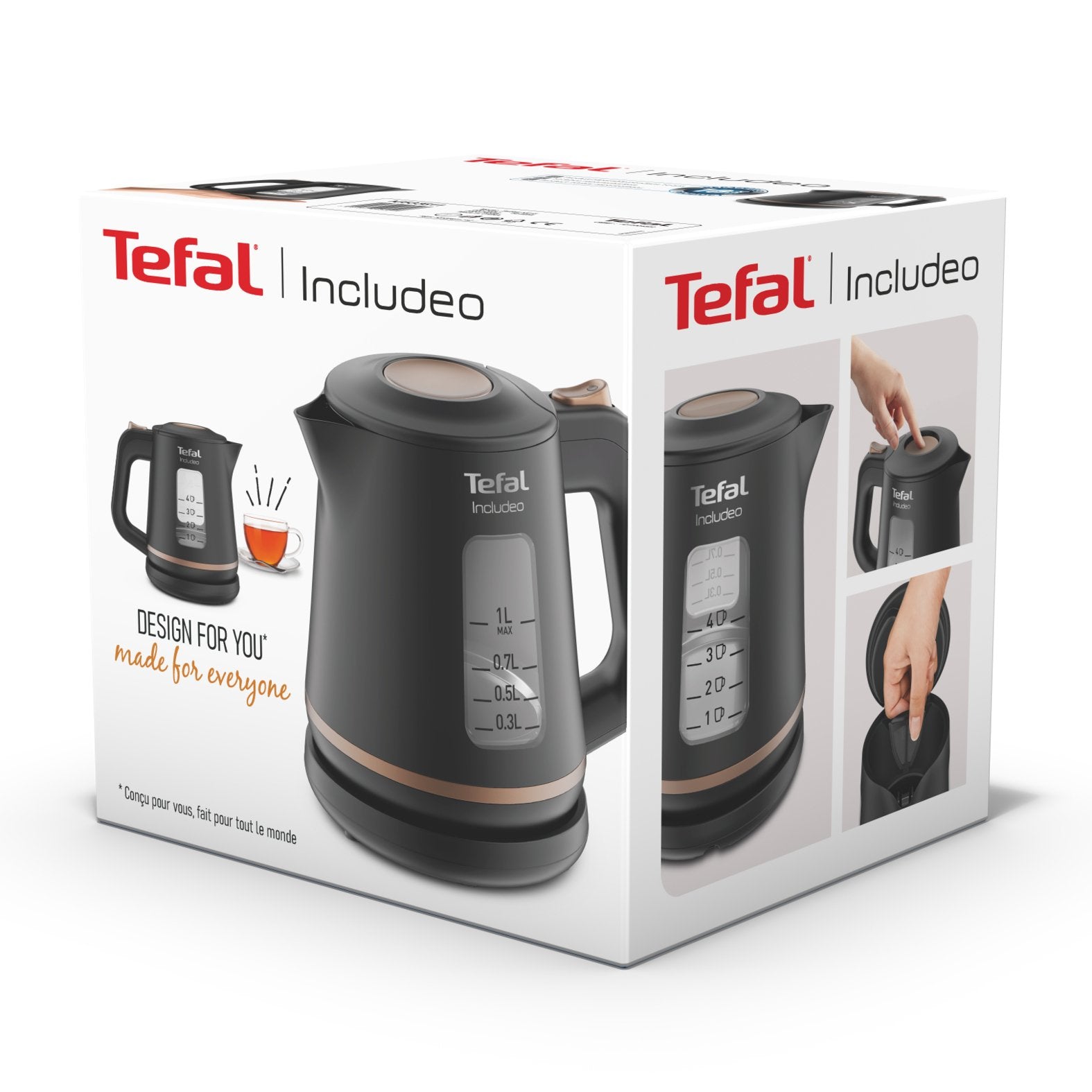 Tefal Includeo Ki5338 Tetera Eléctrica 1 L 2400 W Negro