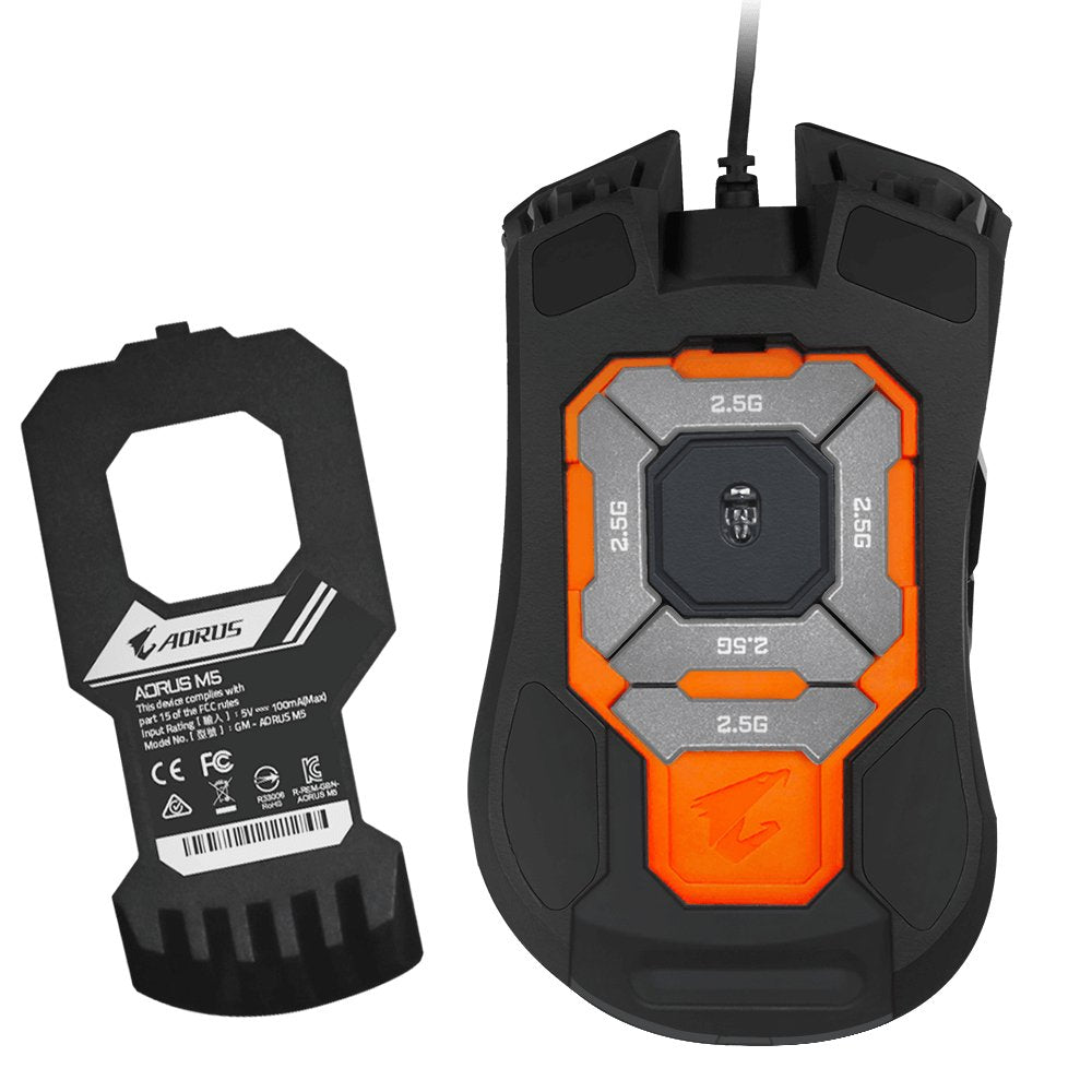 Gigabyte / Ratón Óptico Aorus / M5 / 16000 Dpi / Mano Derecha / Gm-Aorus M5 Gigabyte Aorus M5, Mano Derecha, Óptico, Usb, 16000 Dpi, Negro