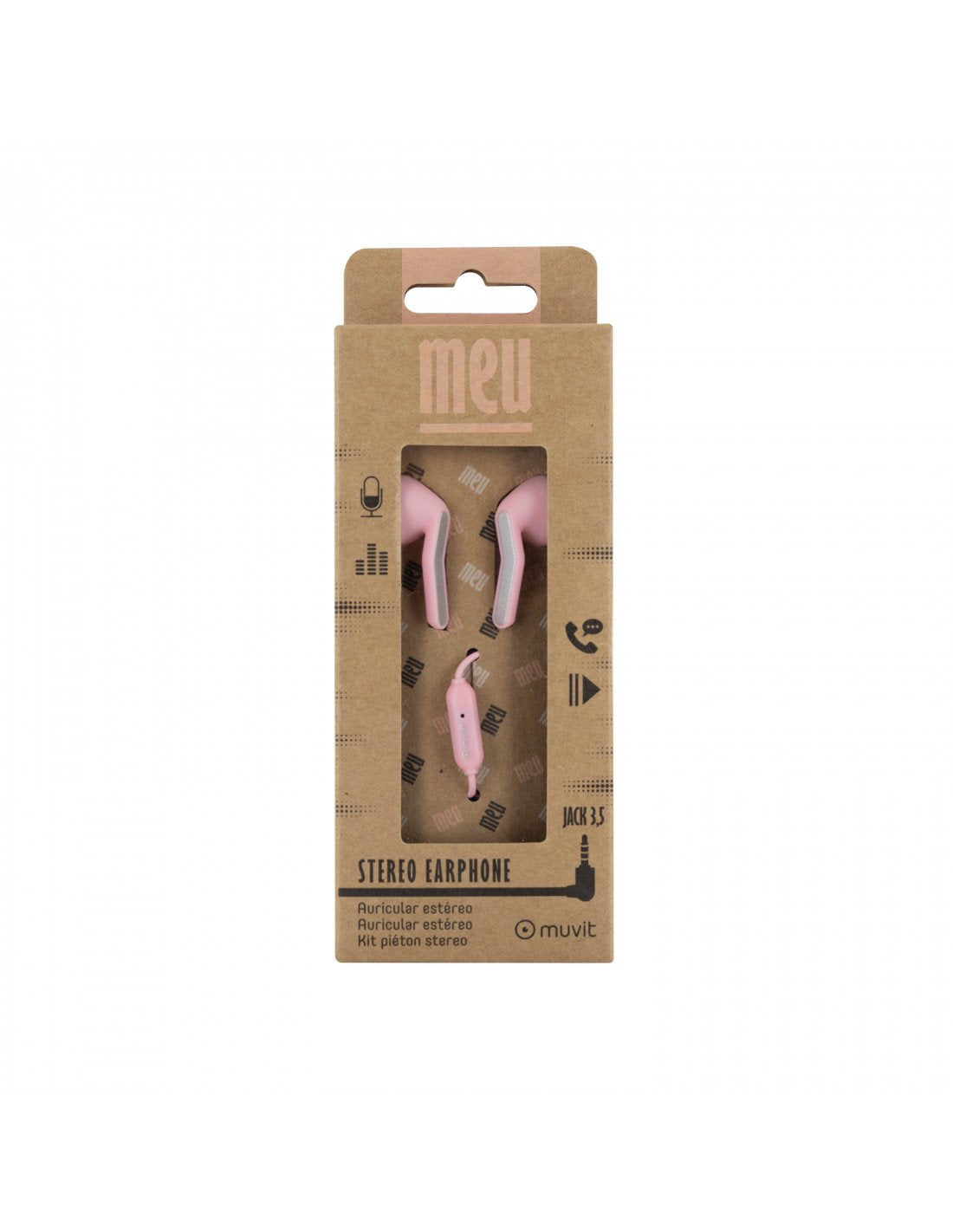 Muvit Auriculares Estéreo Meu 3.5mm Rosa