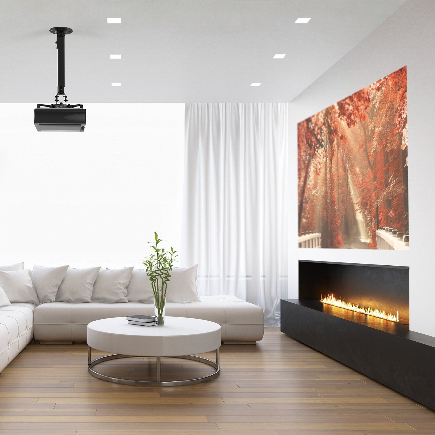 Aisens Soporte Universal Giratorio - Inclinable Y Extensible De Techo Para Proyector - Hasta 13.5kg - Negro