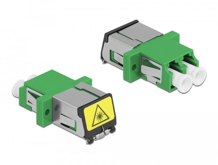 Lwl Kupplung Mit Laserschutzklappe Lc Duplex Buchse Zu Lc Duplex Buchse Singlemode Grün