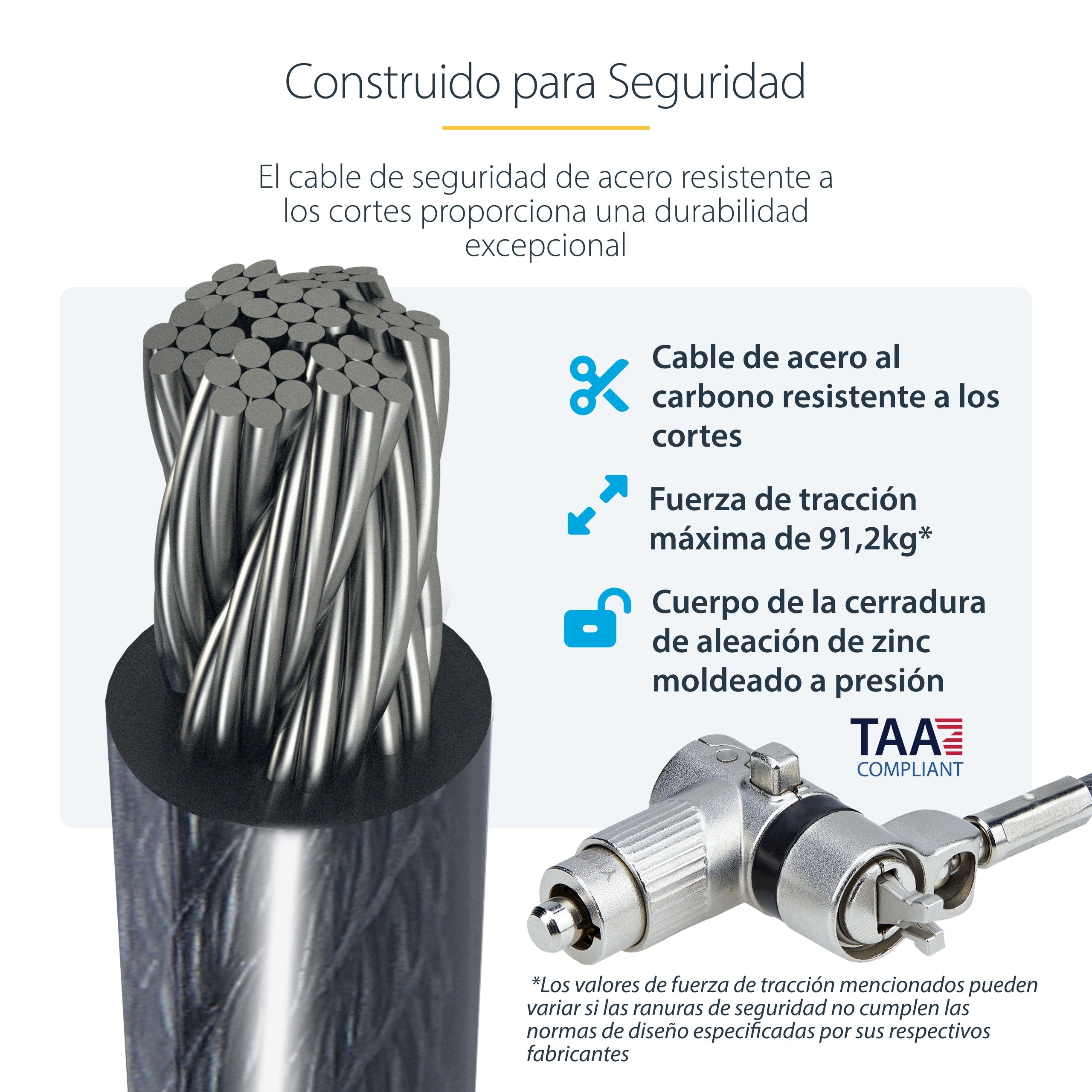 Startech.Com Univka25-Laptop-Lock Cable Antirrobo Negro 2 M