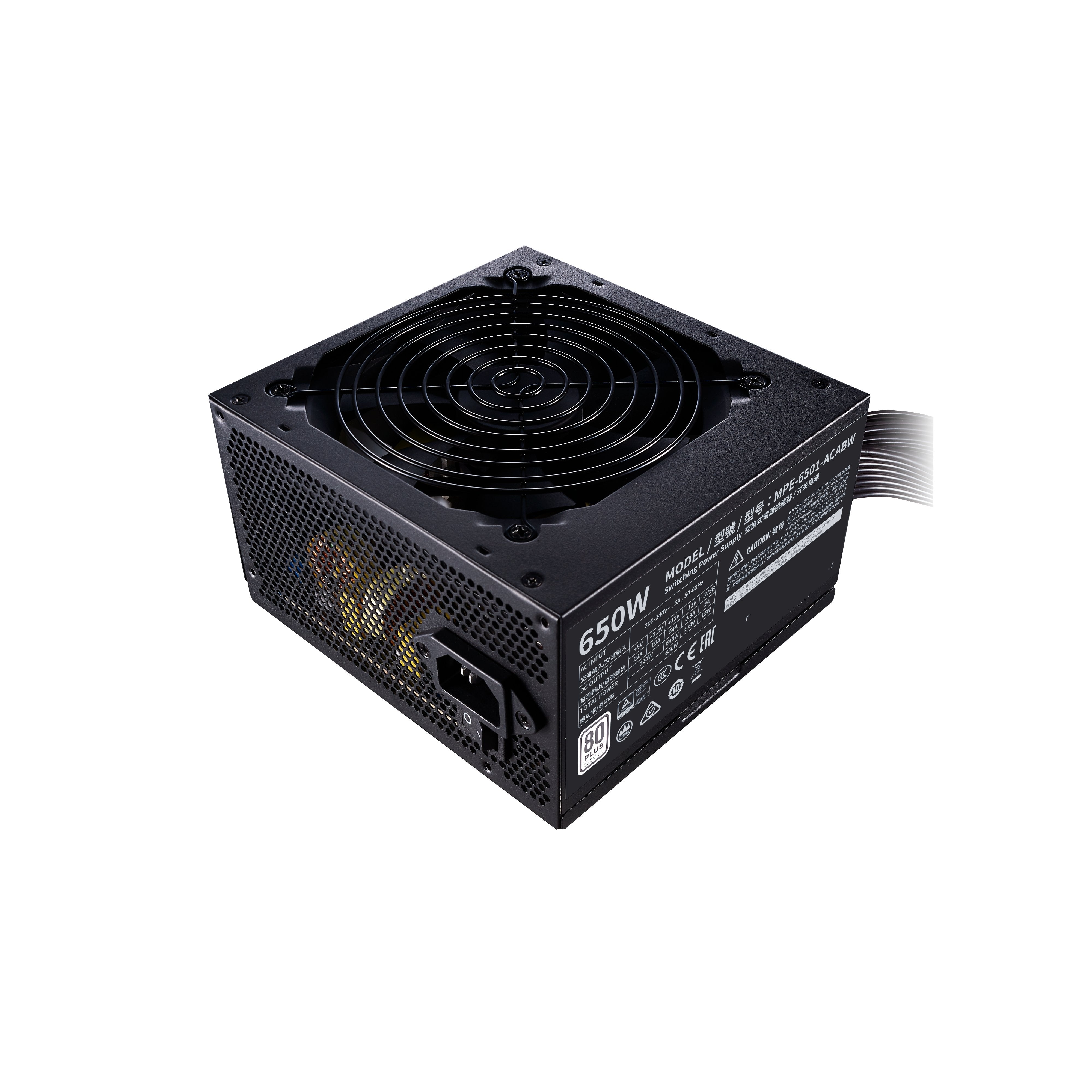 Fuente De Alimentacion Coolermaster 650w Mwe White V2 230v 80+, Cable Type: Flat Black
