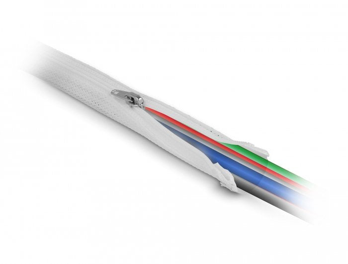 Delock Funda Trenzada Con Cremallera Resistente Al Calor 2 M X 20 Mm Blanco