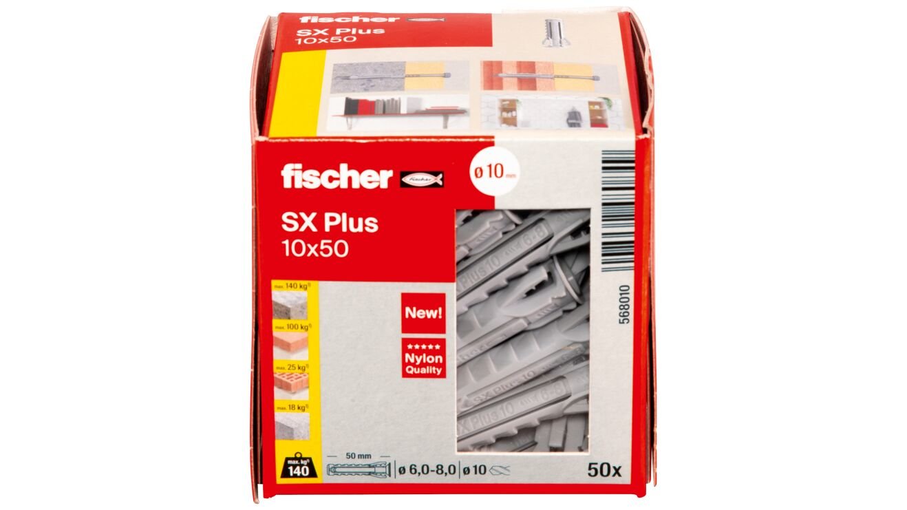 EAN 4048962480849 - Fischer 568010 tornillo de anclaje y taco 50 pieza(s) Anclaje de expansión 50 mm imagen 4
