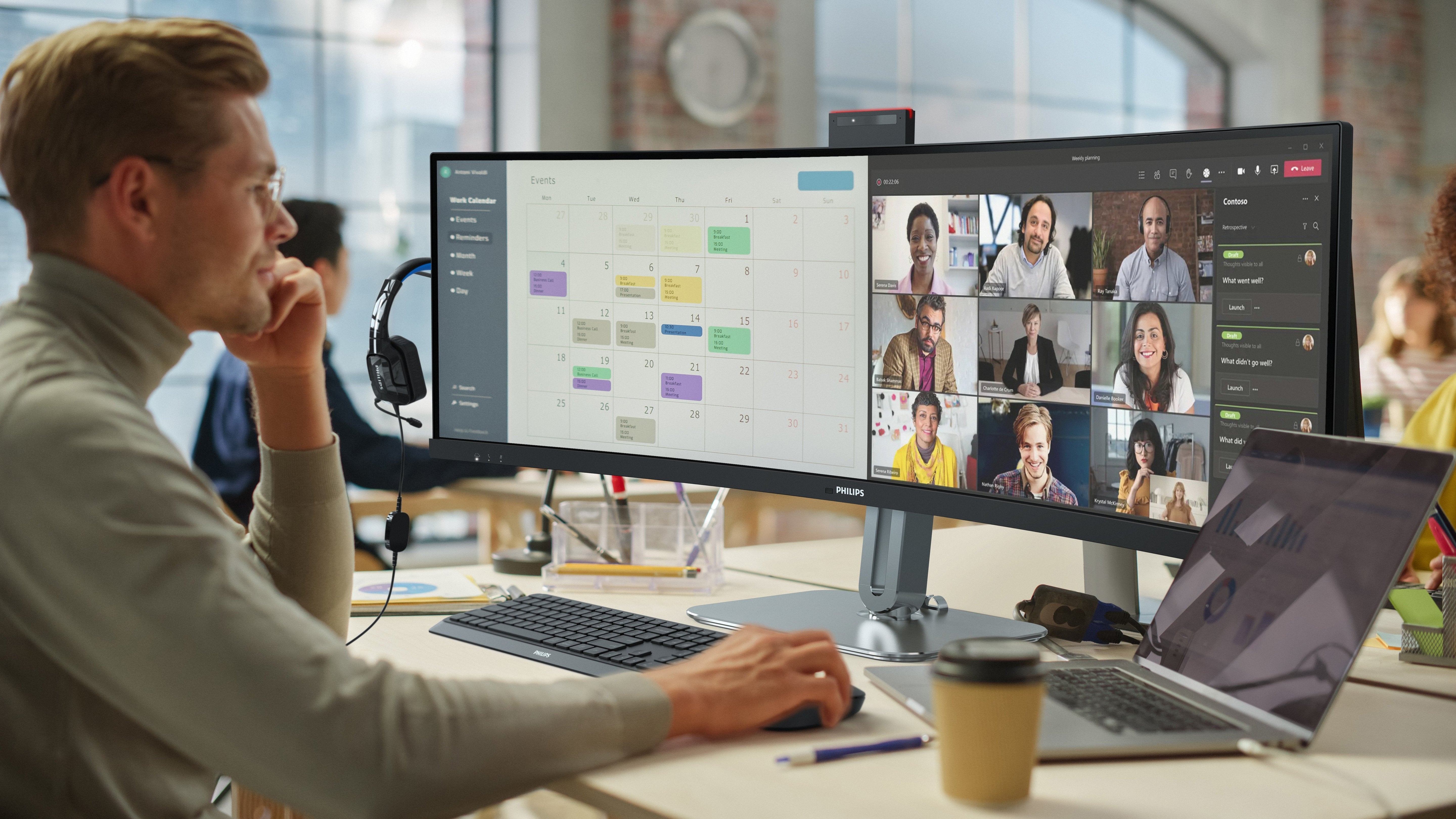 Monitor Philips 124,0cm 48,8" 49b2u5900ch 32:09 2xhdmi+Dp+Usb-C Web