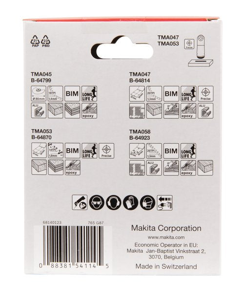 EAN 0088381541145 - Makita B-67480 accesorio para herramienta multifunción Juego de aspas imagen 2