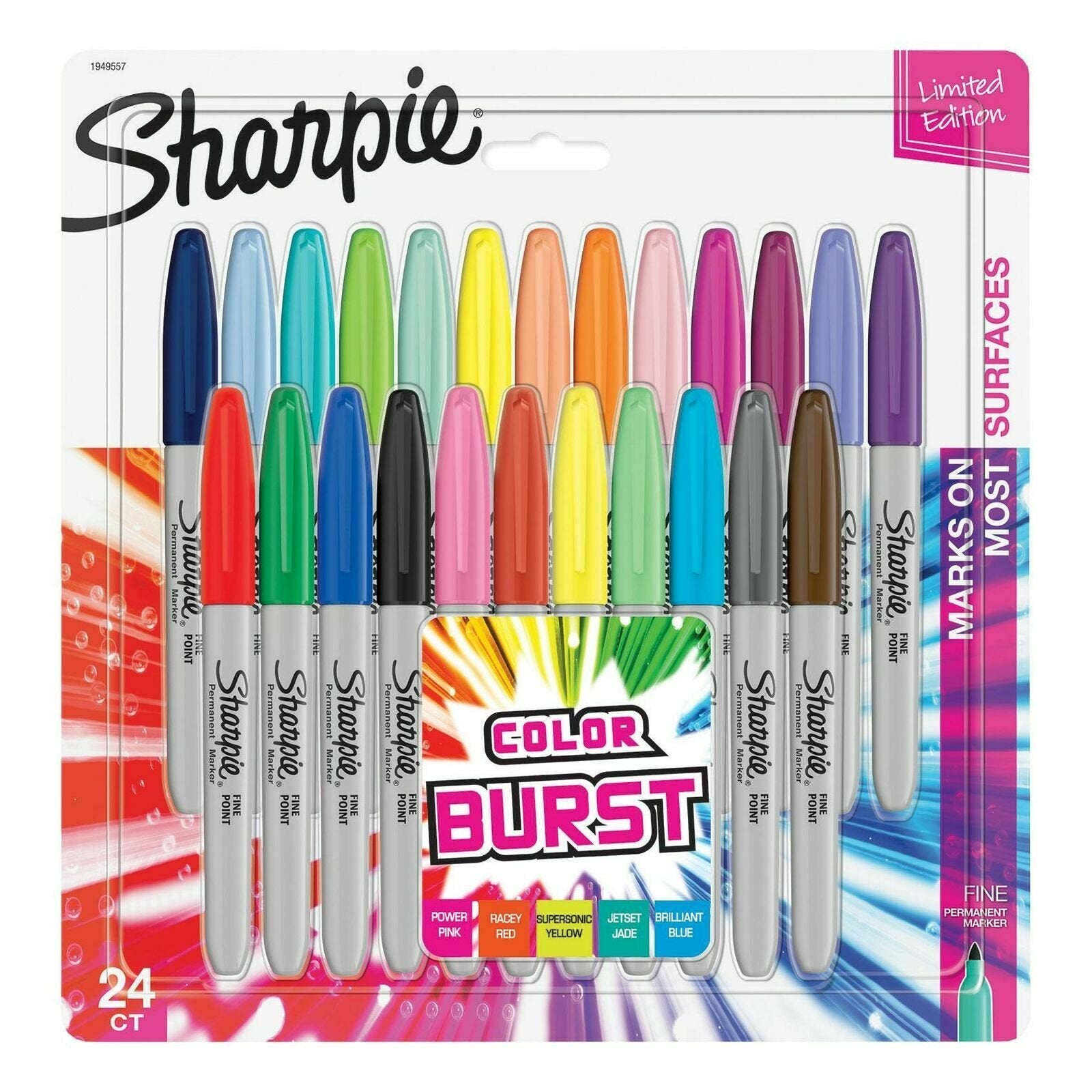 Juego De Rotuladores Permanentes Sharpie Fine Color Burst - 24 Colores