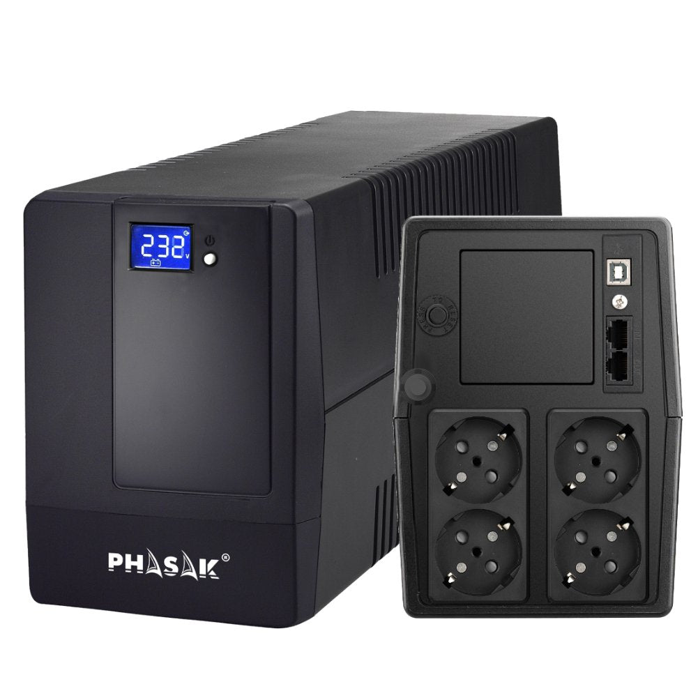 Sai Línea Interactiva Phasak 1000 Va Lcd 1000va 4 Salidas Formato Torre