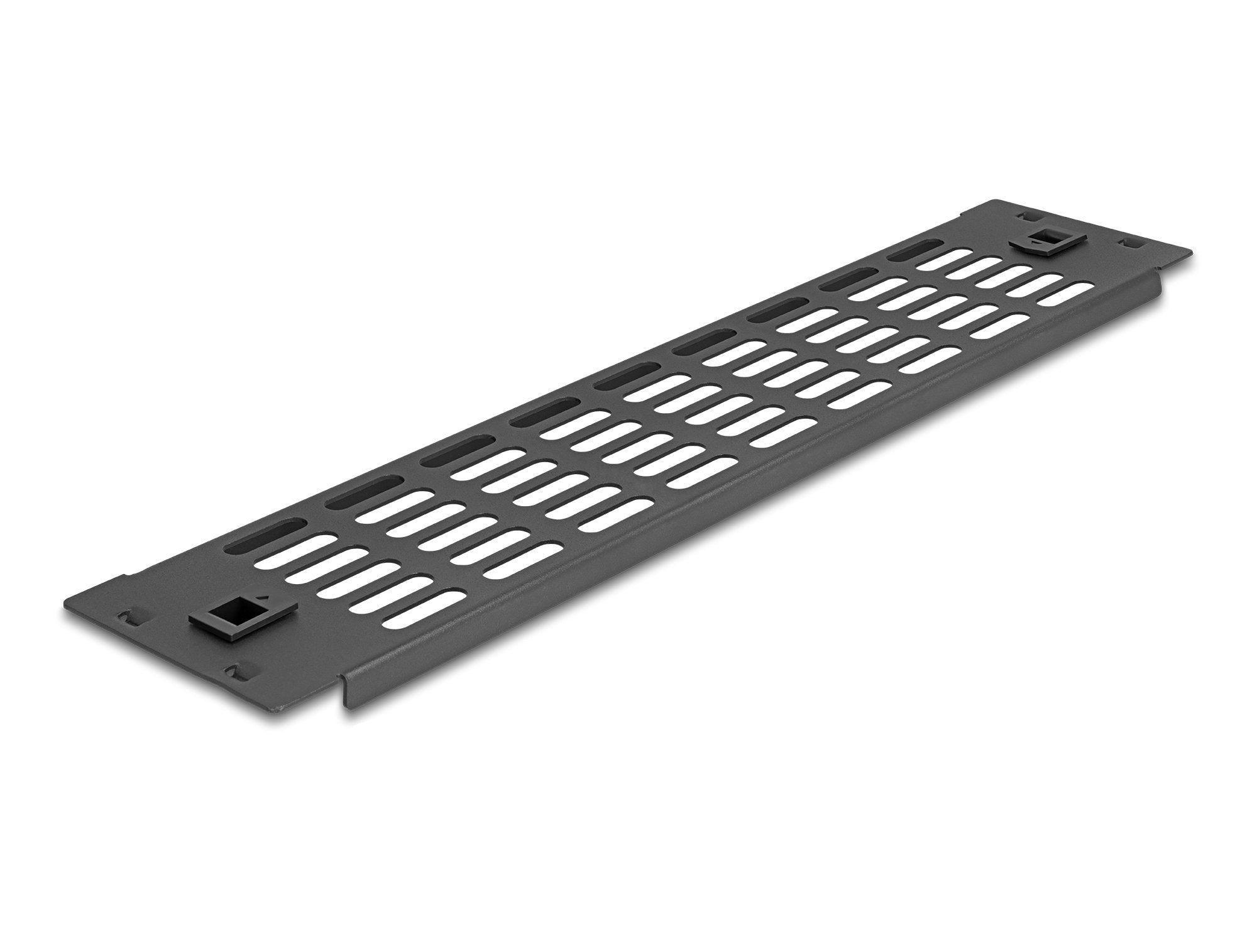 Delock 66987 Panel De Gabinete De Red Con Ranuras De Ventilación Sin Herramientas De 19? 2u Negro
