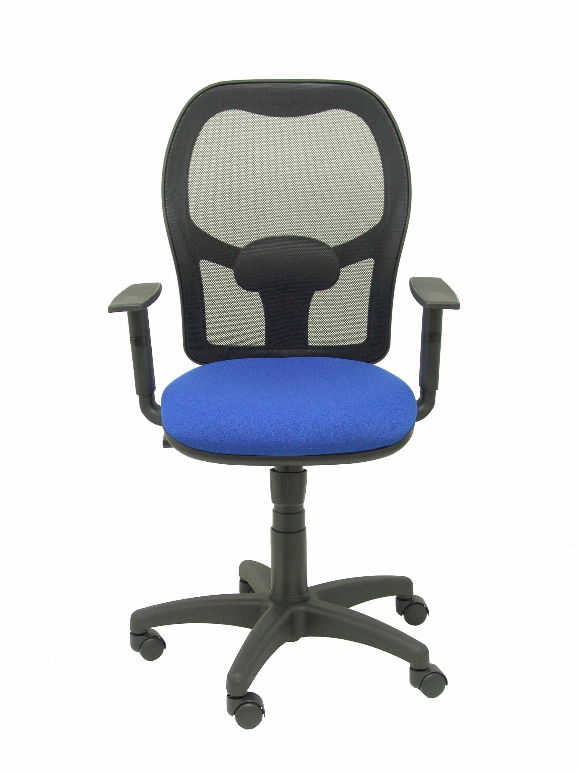 Silla Alocén Malla Negra Asiento Bali Azul Brazos