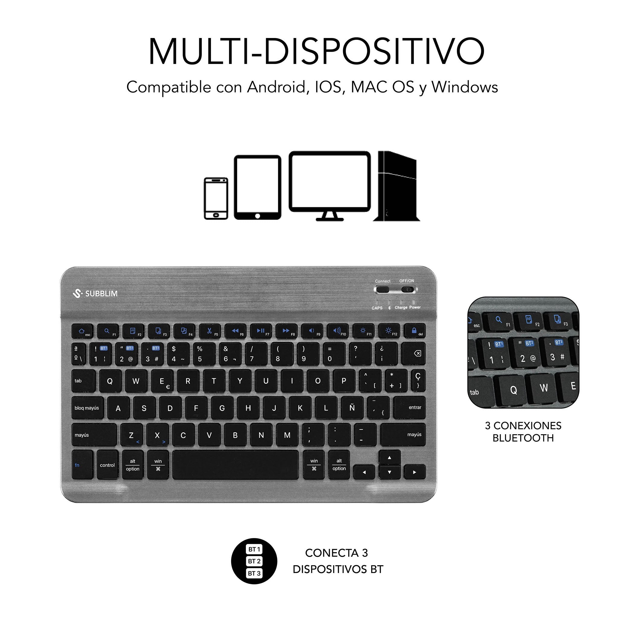 EAN 8436586743772 - SUBBLIM SUBKT3-BTS070 funda para tablet 27,9 cm (11") Libro Negro imagen 3
