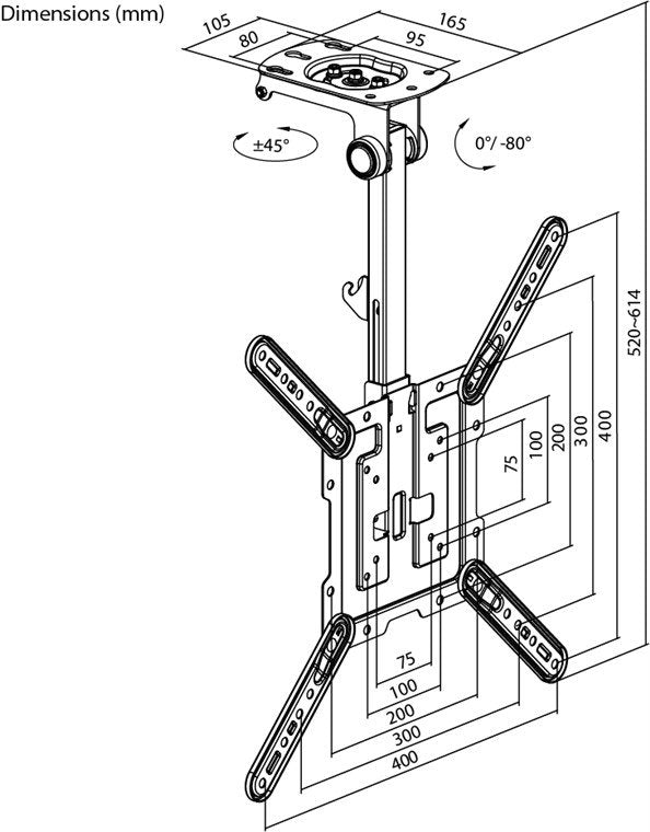 Goobay Goobay Tv Deckhalterung M Bis 20kg 23" 55" 70824