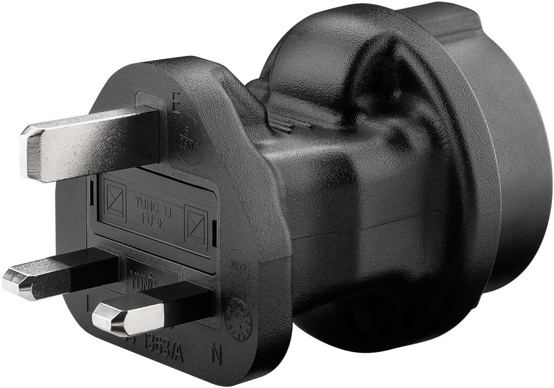 EAN 4040849953071 - Goobay 95307 adaptador de enchufe eléctrico Tipo F Tipo G (RU) Negro imagen 2
