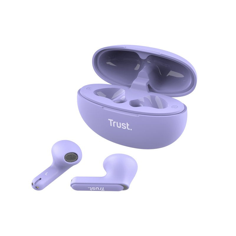 Auriculares Bluetooth Trust Yavi Enc Con Estuche De Carga Morados