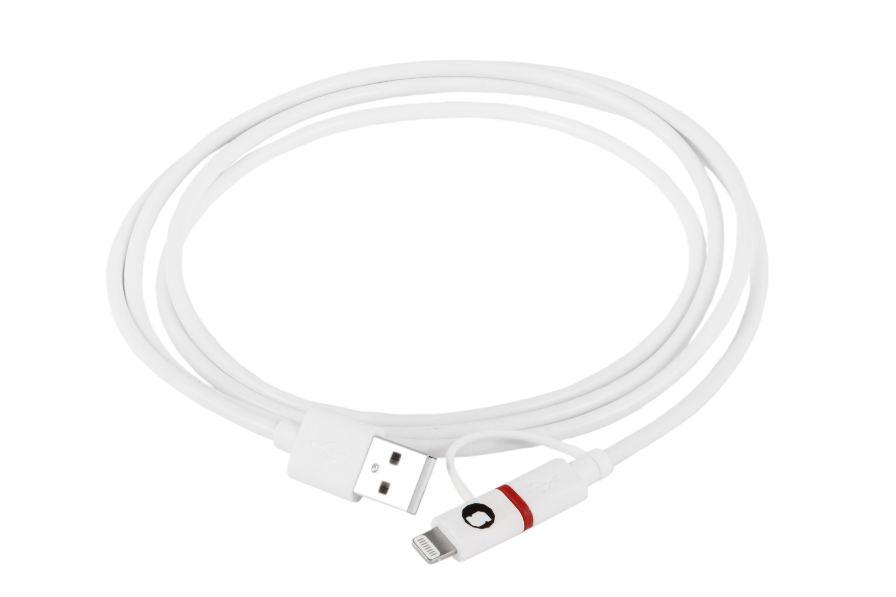 Cable Lightning Combo Microusb + Lightning Silver Ht 1.5m Blanco 93640
