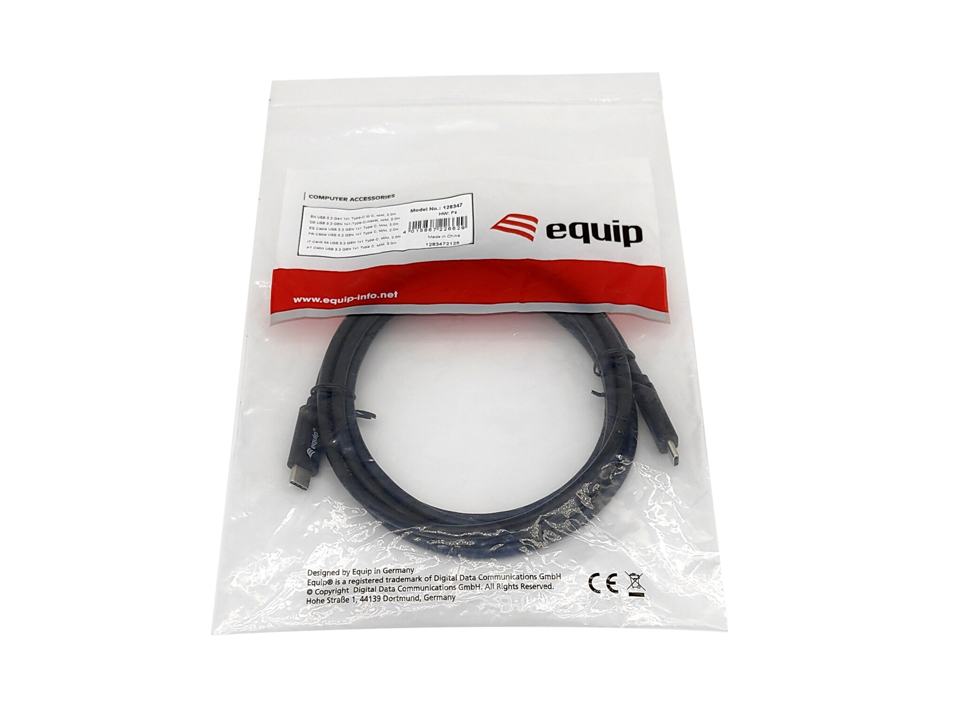Equip Cable Usb-C3.2->C Gen1 Pd60w M M 0.50m Negro