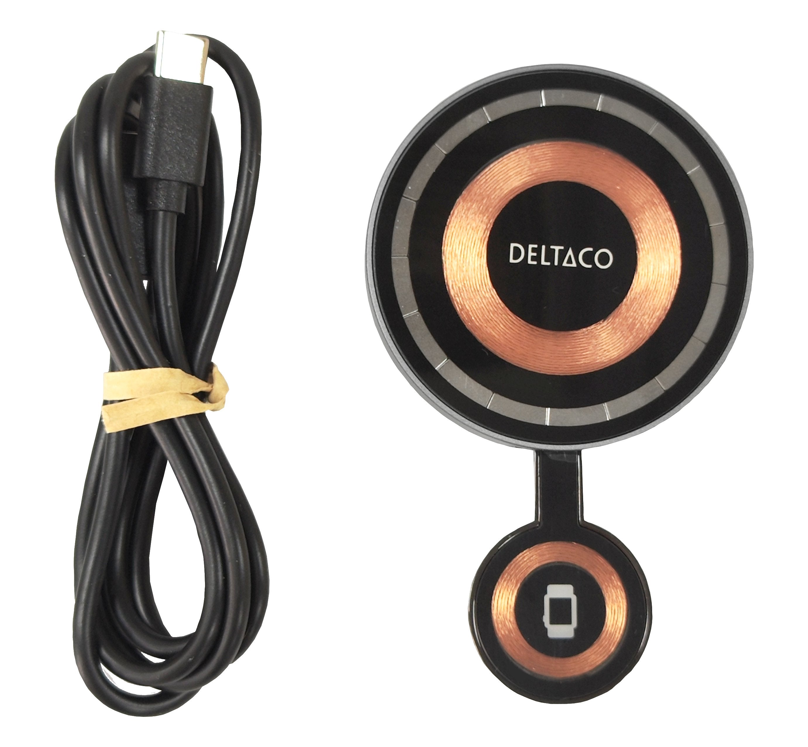 Deltaco 2-In-1 Wireless Charger 15w Transparent