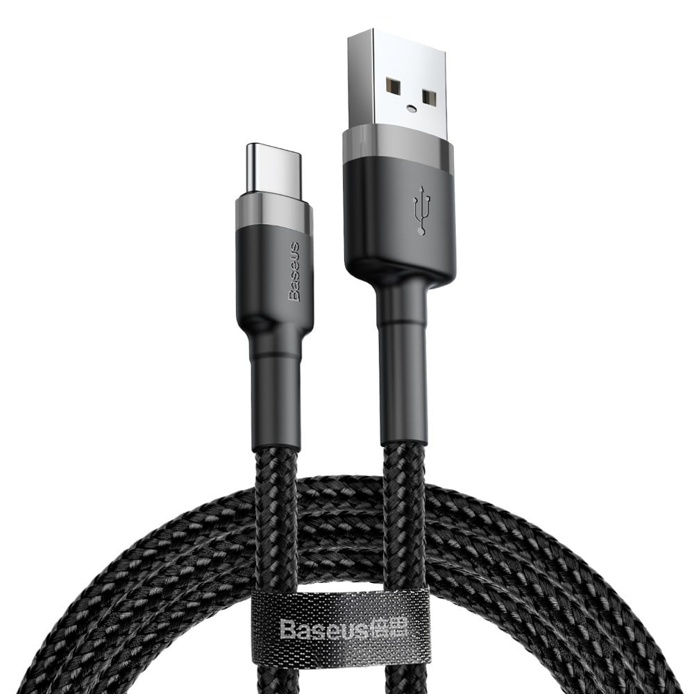 Cable Baseus Cafule Catklf-Cg1 Usb 2.0 - Usb Type C ; 2 M; Grey And Black