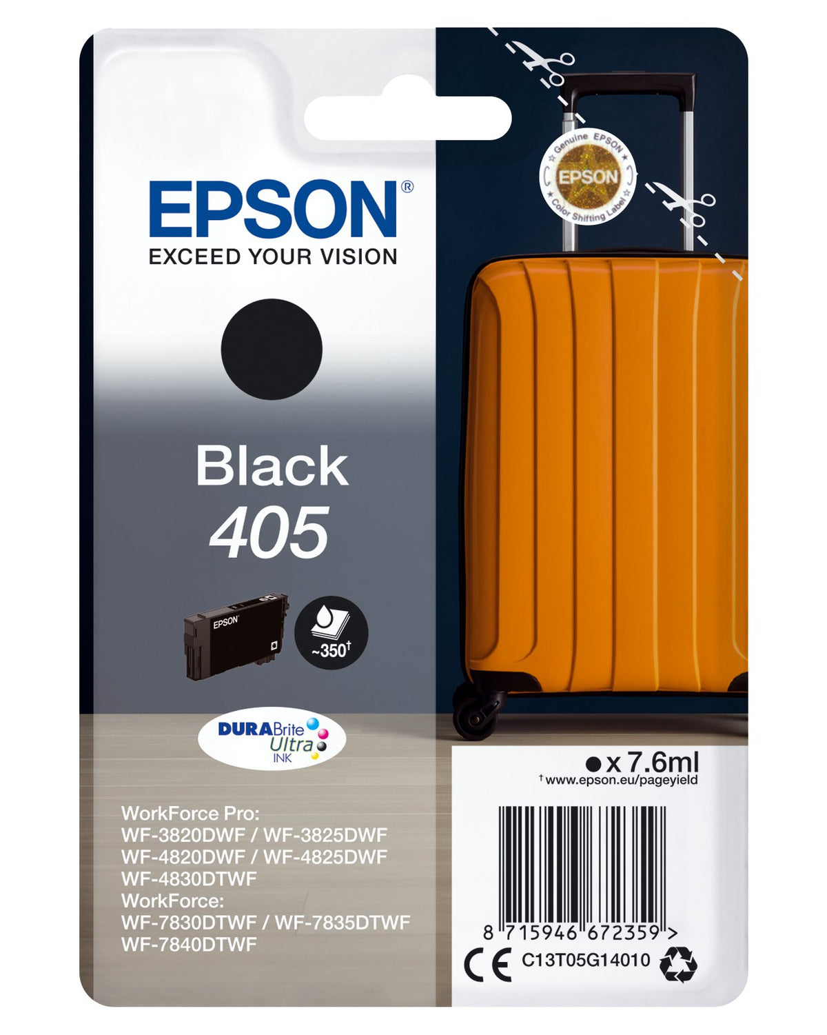 EAN 8715946672359 - Epson 405 DURABrite Ultra Ink cartucho de tinta 1 pieza(s) Original Rendimiento estándar Negro imagen 1