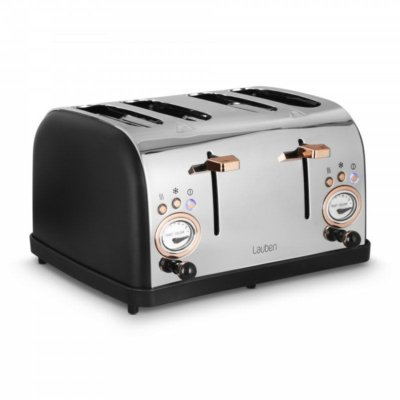 Tostadora Lauben Lbn4st1500bc 6 4 Rebanada(S) 1500 W Negro, Acero Inoxidable