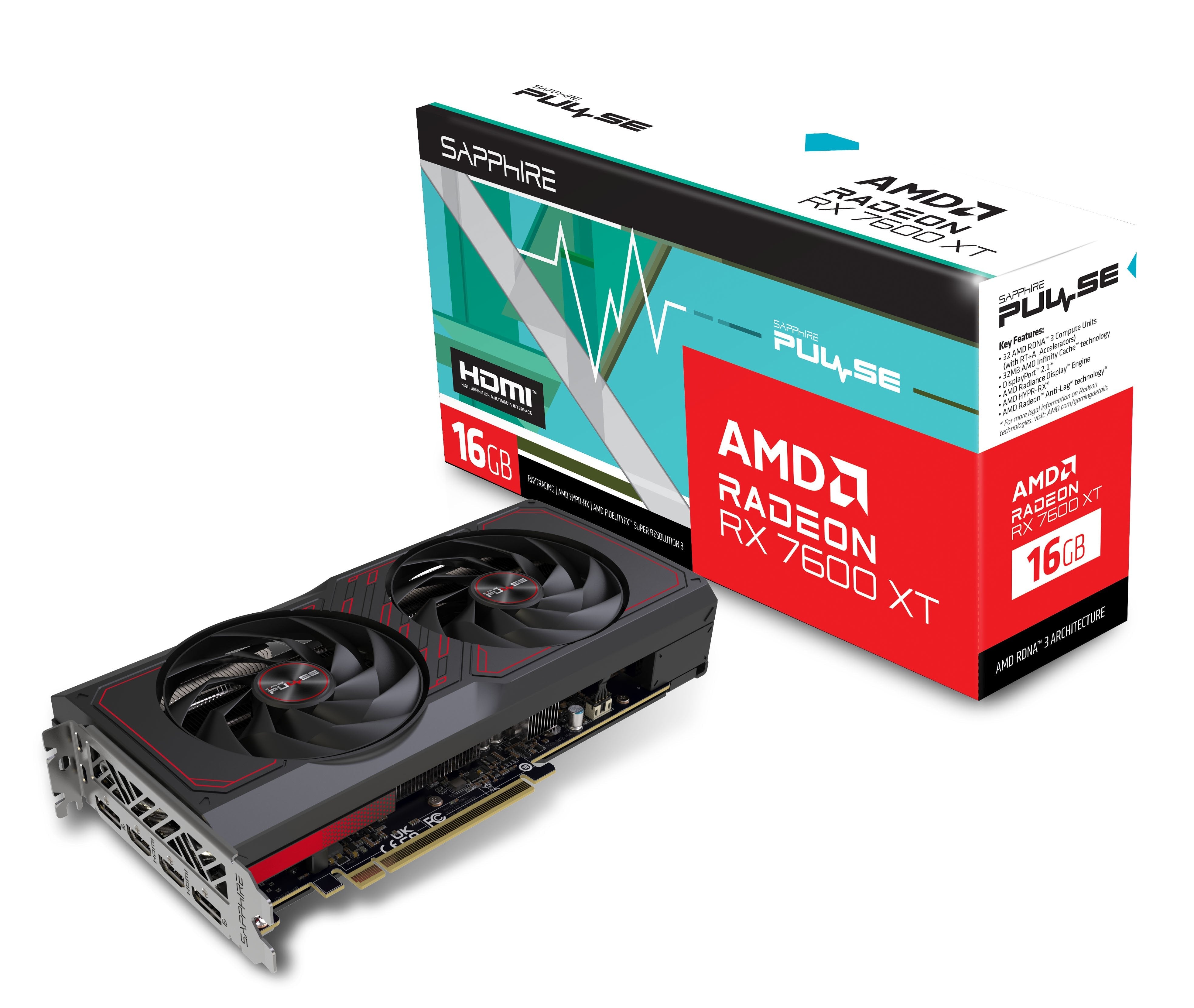Sapphire Pulse Amd Radeon Rx 7600 Xt Gaming Oc 16gb Gddr6 11339-04-20g