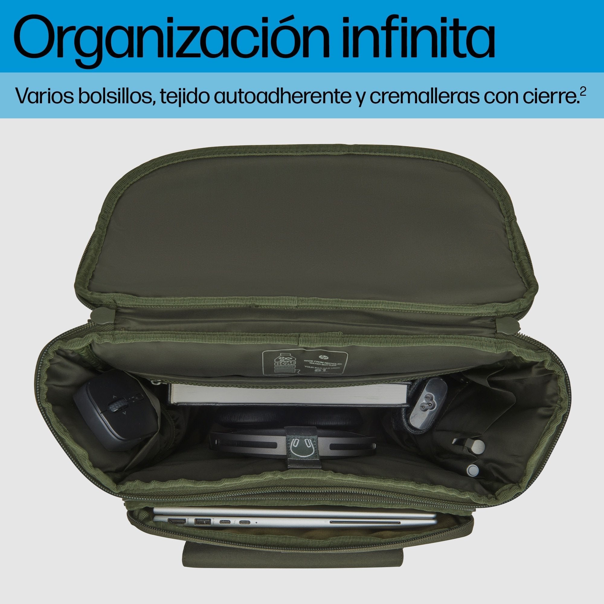 Laptop Backpack - 15.6inch - Grey-Green