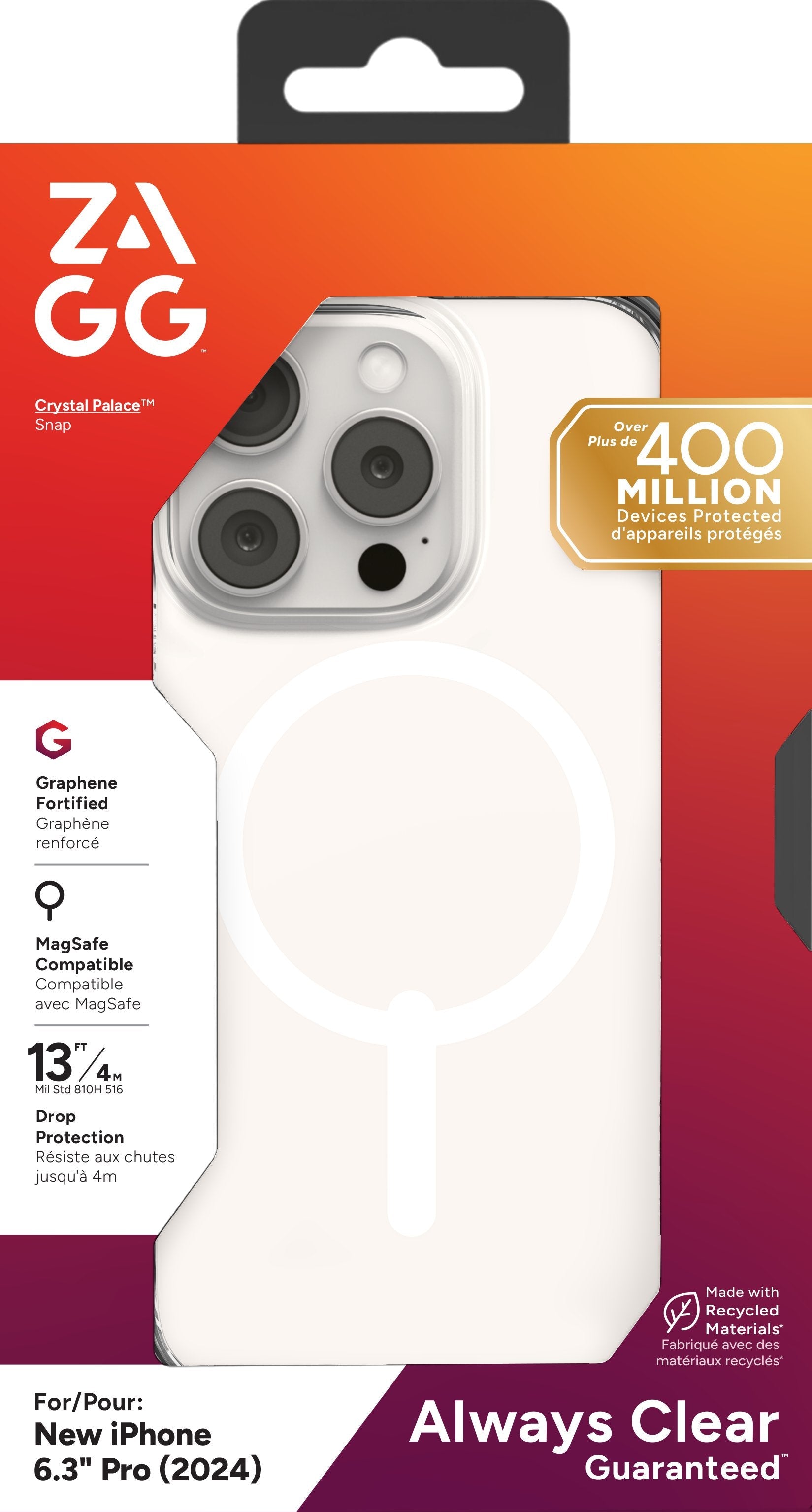 Zagg Case Para Apple Iphone 16 Pro Crymal Palace Snap Clear