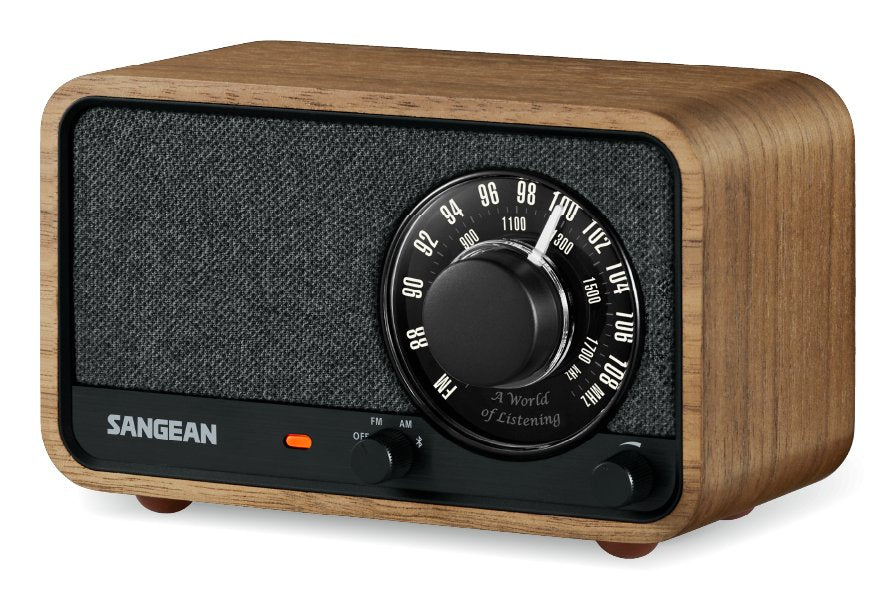 Sangean Wr-8 Nogal Vintage Radio Analógica De Madera Con Am Fm Bluetooth