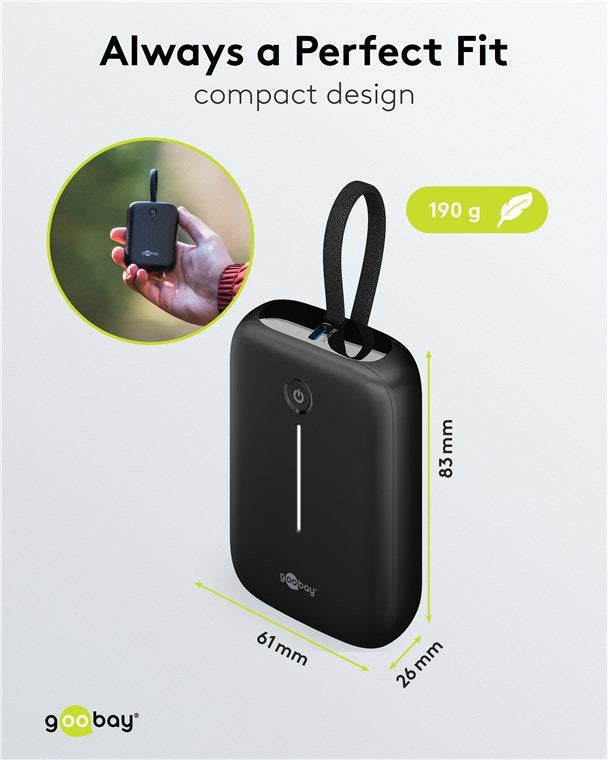 EAN 4040849762512 - Goobay 76251 batería externa Polímero de litio 10000 mAh Negro imagen 7