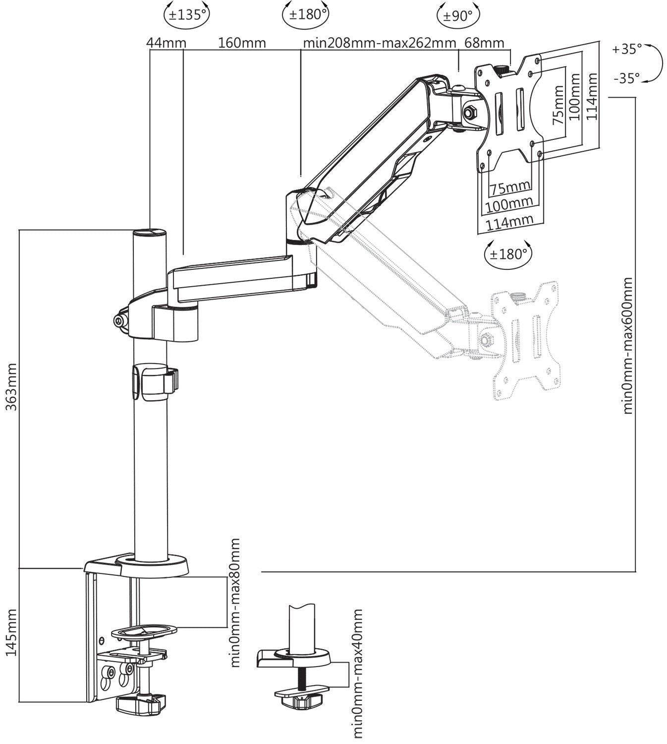 V7 Soporte Para Monitores Con Ajuste Manual
