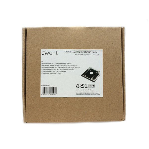EAN 8054392612954 - Ewent EW7003 funda para disco duro externo Acrilonitrilo butadieno estireno (ABS), Aluminio Negro, Blanco imagen 5