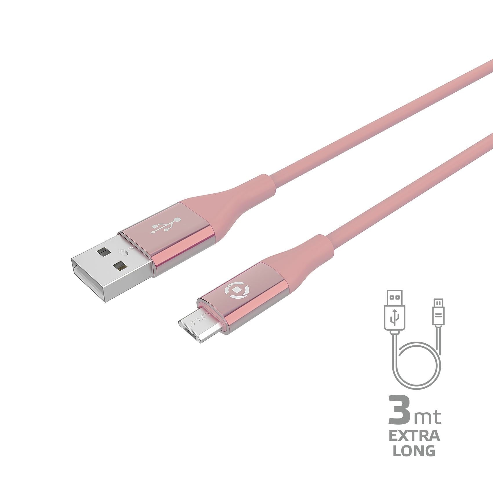 Data Cable Lightning Celly Usblightcol3mpk 3mt Pink