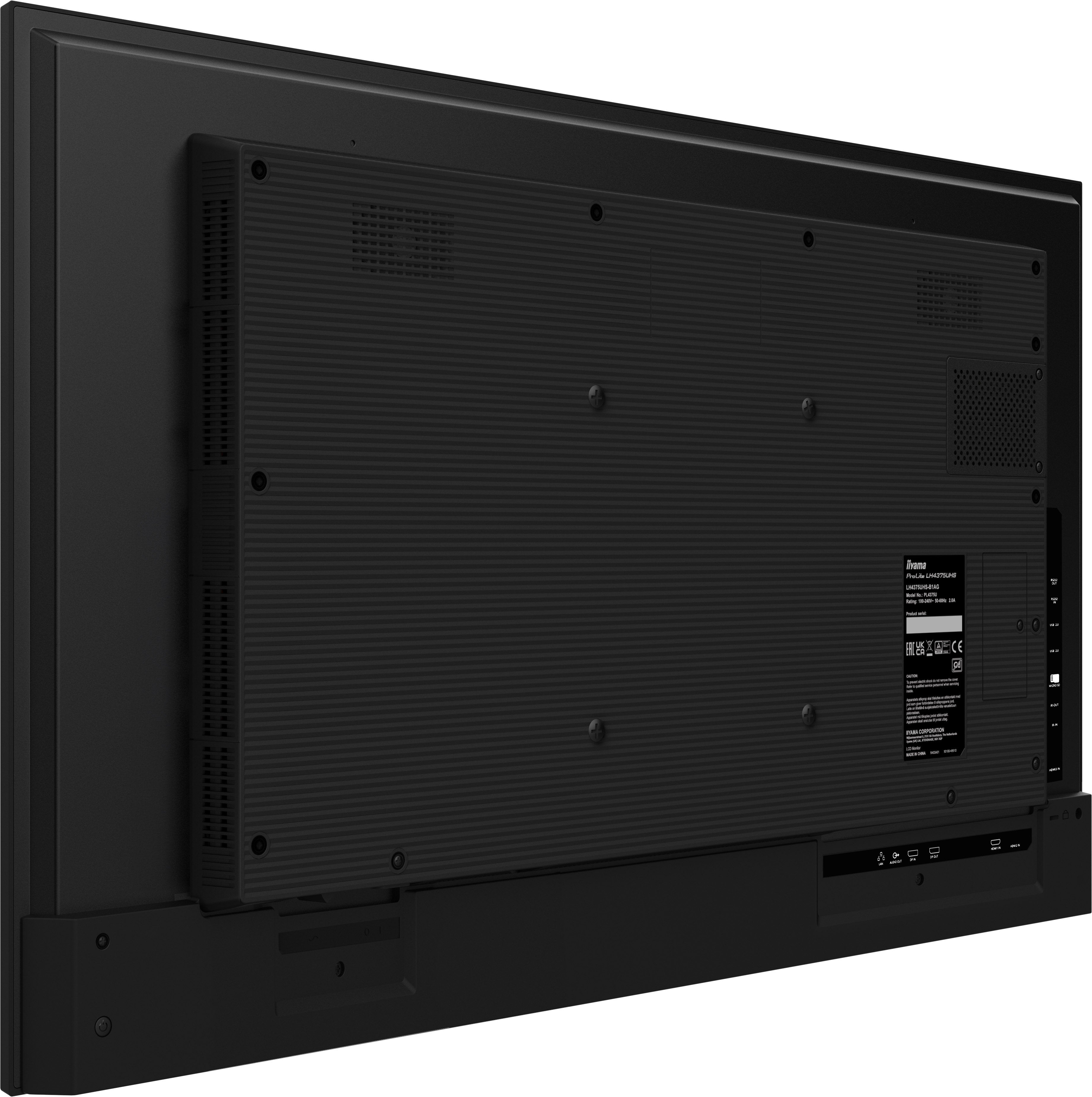 Pantalla De Señalización Iiyama Lh4375uhs-B1ag 42.5" Lcd 500 Cd / M² 4k Ultra Hd Procesador Incorporado Android 8.0 18/7