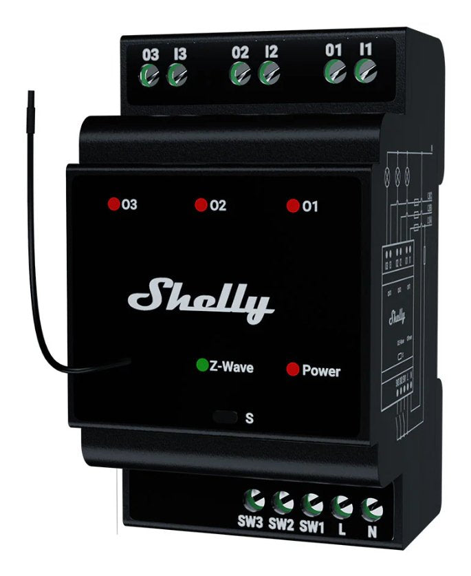 EAN 3800235269336 - Shelly Wave PRO 3 alimentación del relé Negro imagen 2