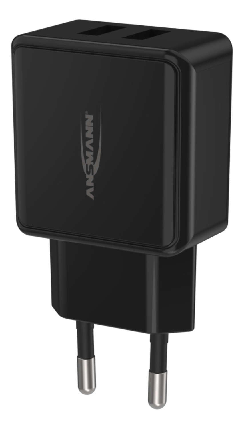 Cargador De Pared Ansmann Hc212 2xusb 2400ma Negro