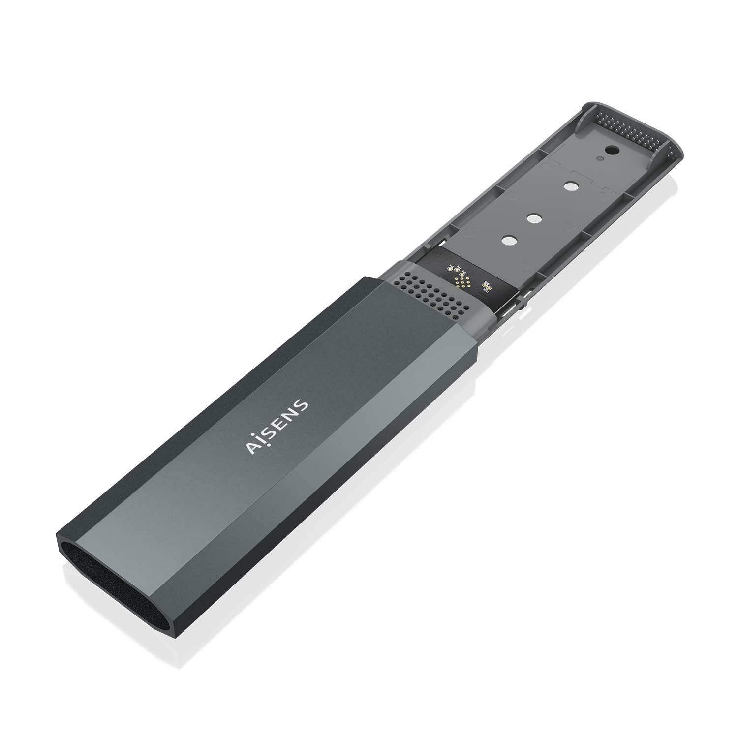 Aisens Caja Externa Para Disco Ssd M.2 Ngff Usb 3.2 Sin Tornillos Gris Asm2-029gr
