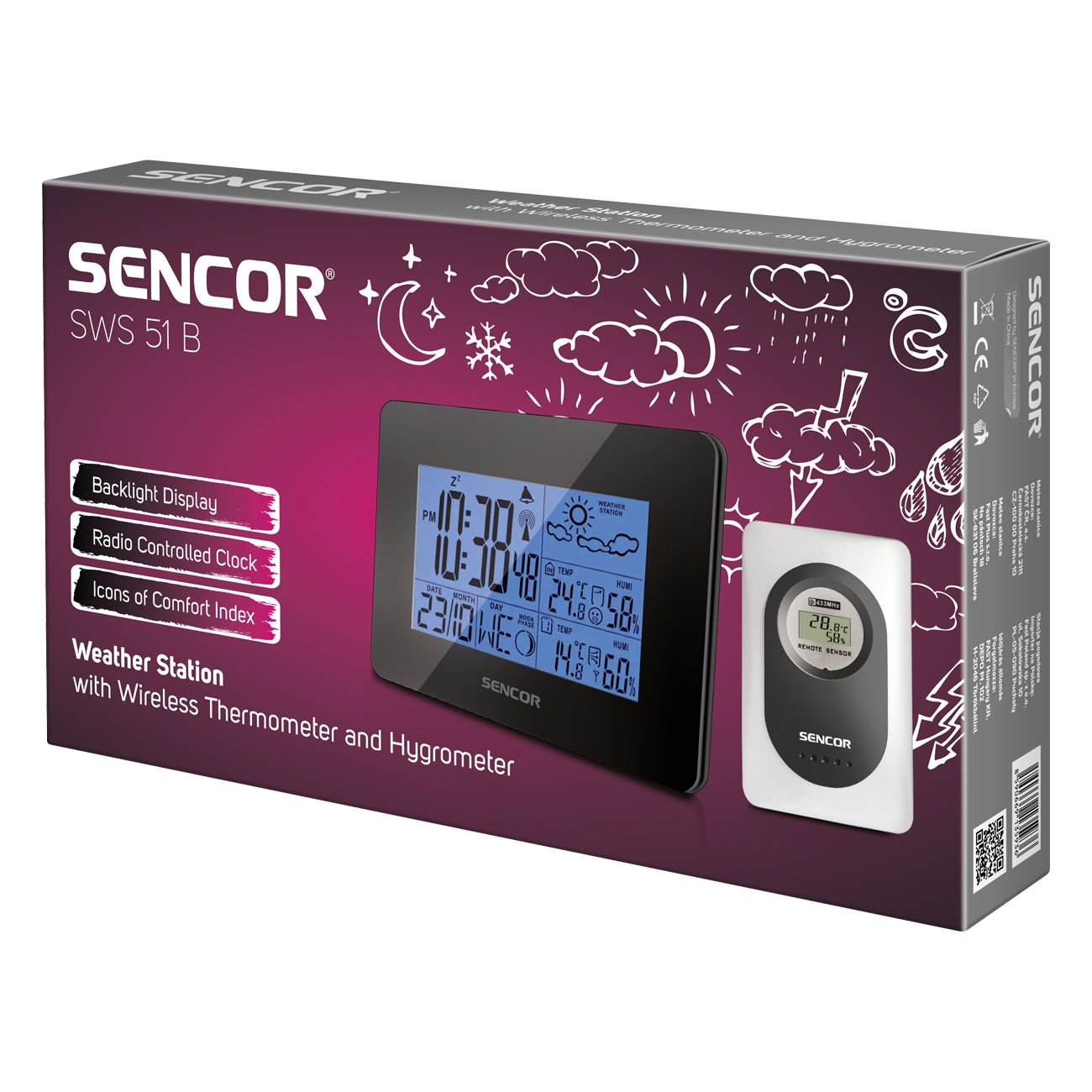 EAN 8590669135936 - Sencor SWS 51 B estación meteorológica digital Negro imagen 2