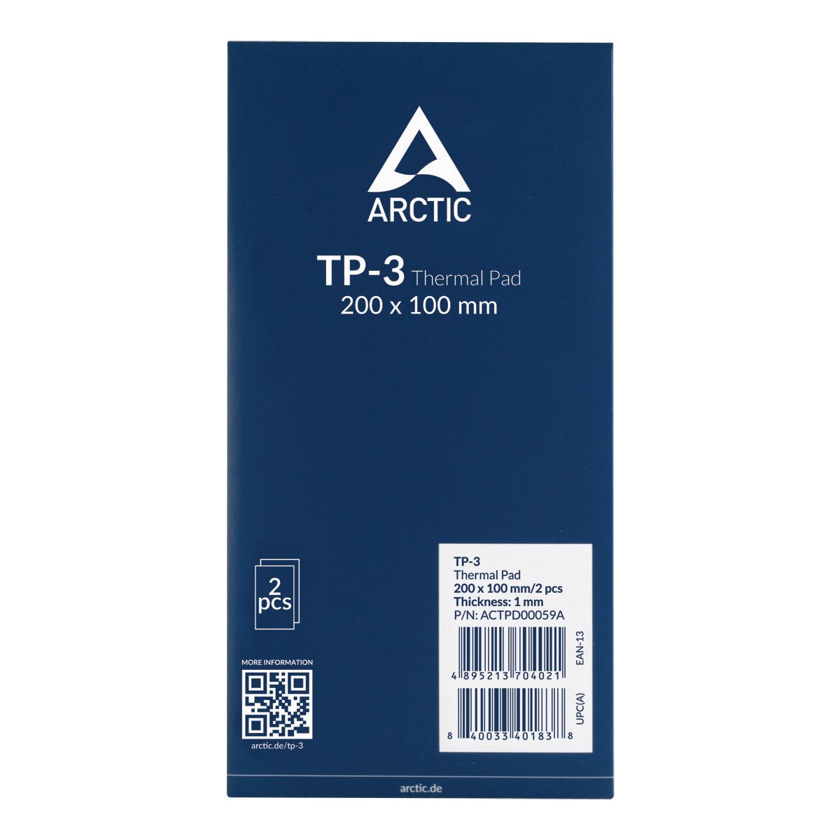 Arctic Thermal Pad Tp-3 200x100mm, T:1.0mm, Pack De 2pcs