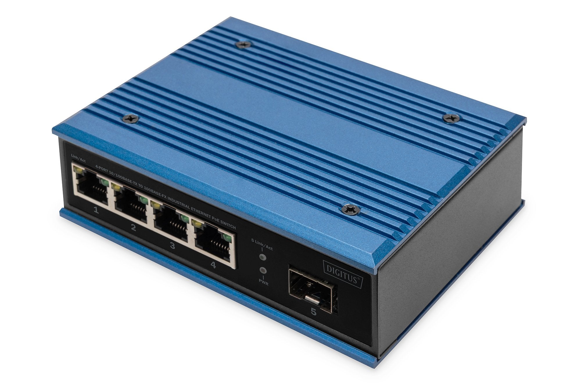 Digitus Switch Ind. 4-Port 10 100 30w Poe Unmanaged Azul