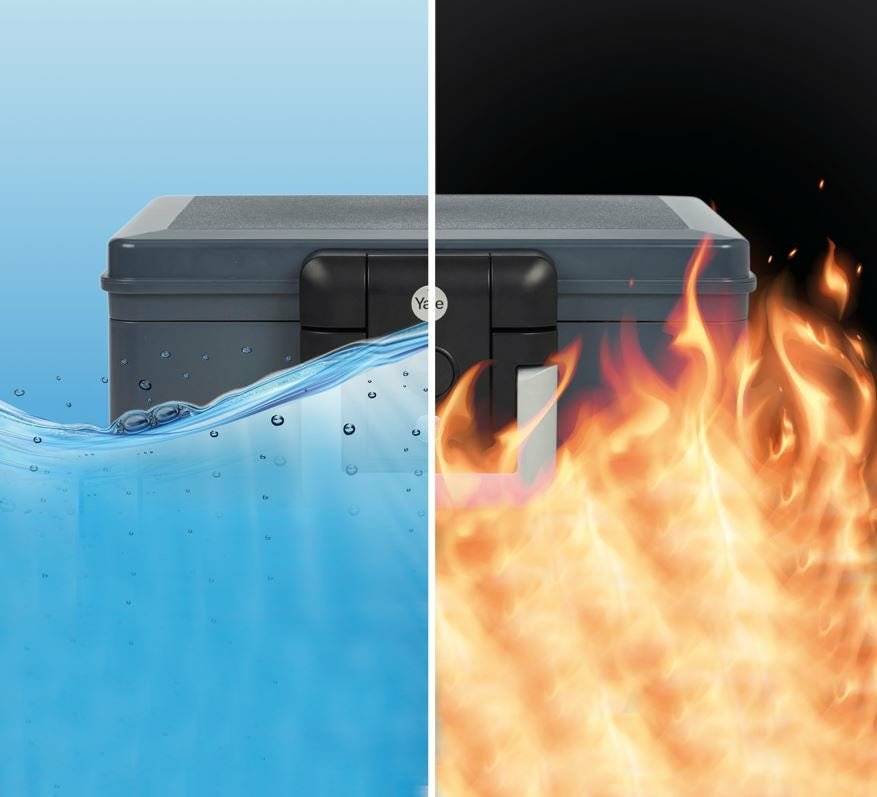 Caja De Seguridad Yale Yfwc/154/Kb1 Pequeña 4 L Plástico Gris