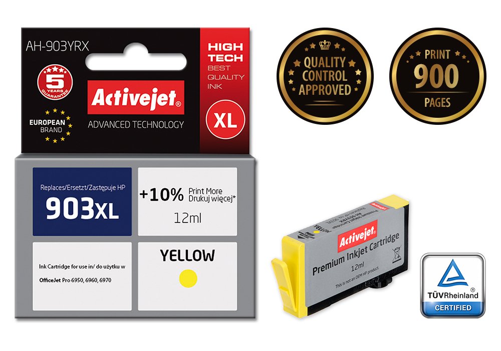 EAN 5901443107545 - Activejet AH-903YRX cartucho de tinta 1 pieza(s) Compatible Alto rendimiento (XL) imagen 1