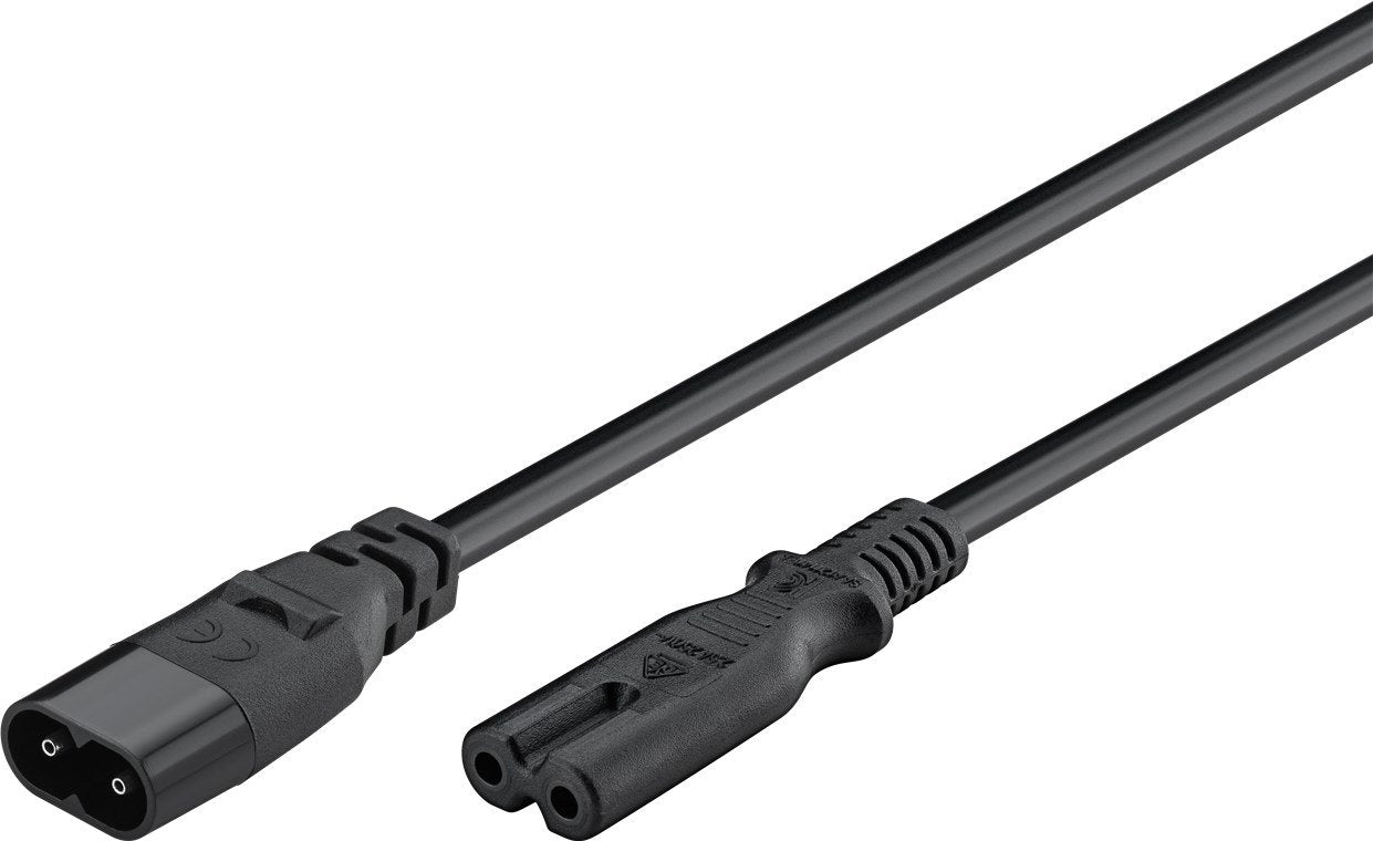 Goobay 97201 Cable De Transmisión Negro, Indigo 2 M C8 Acoplador C7 Acoplador