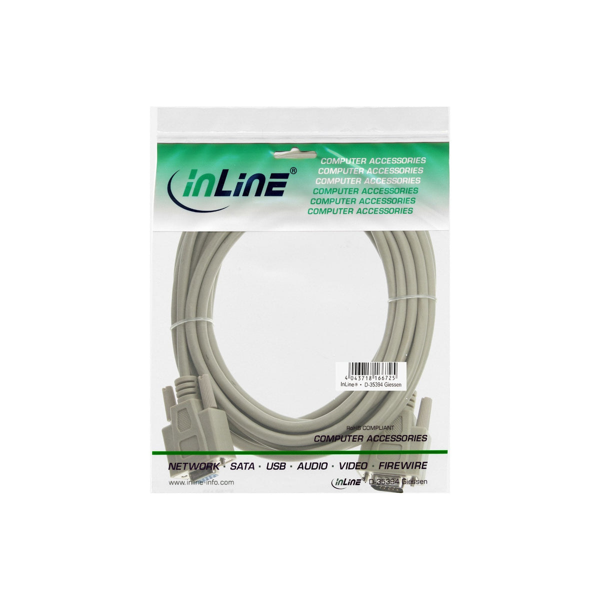 Cable Inline Vga 15hd Macho A Hembra Gris 1m
