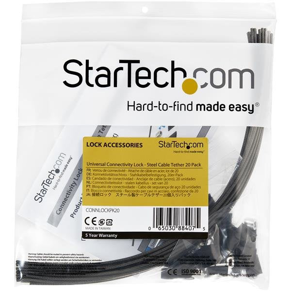 EAN 0065030884075 - StarTech.com CONNLOCKPK20 organizador de cables Piso Cable con piezas de sujeción Negro 20 pieza(s) imagen 6
